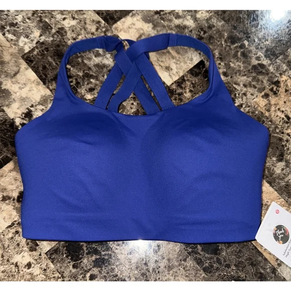 LULULEMON ENERGY HIGH SUPPORT BRA DEEP SEA BLUE SIZE 34DDD